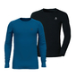 Odlo Active Warm SUW Thermoshirt Lange Mouwen Zwart/Blauw 2 Pack Heren