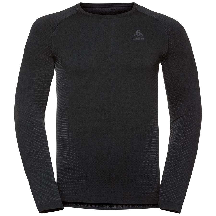 Odlo Performance Warm Eco Crew Neck Ondershirt Lange Mouwen Zwart Heren