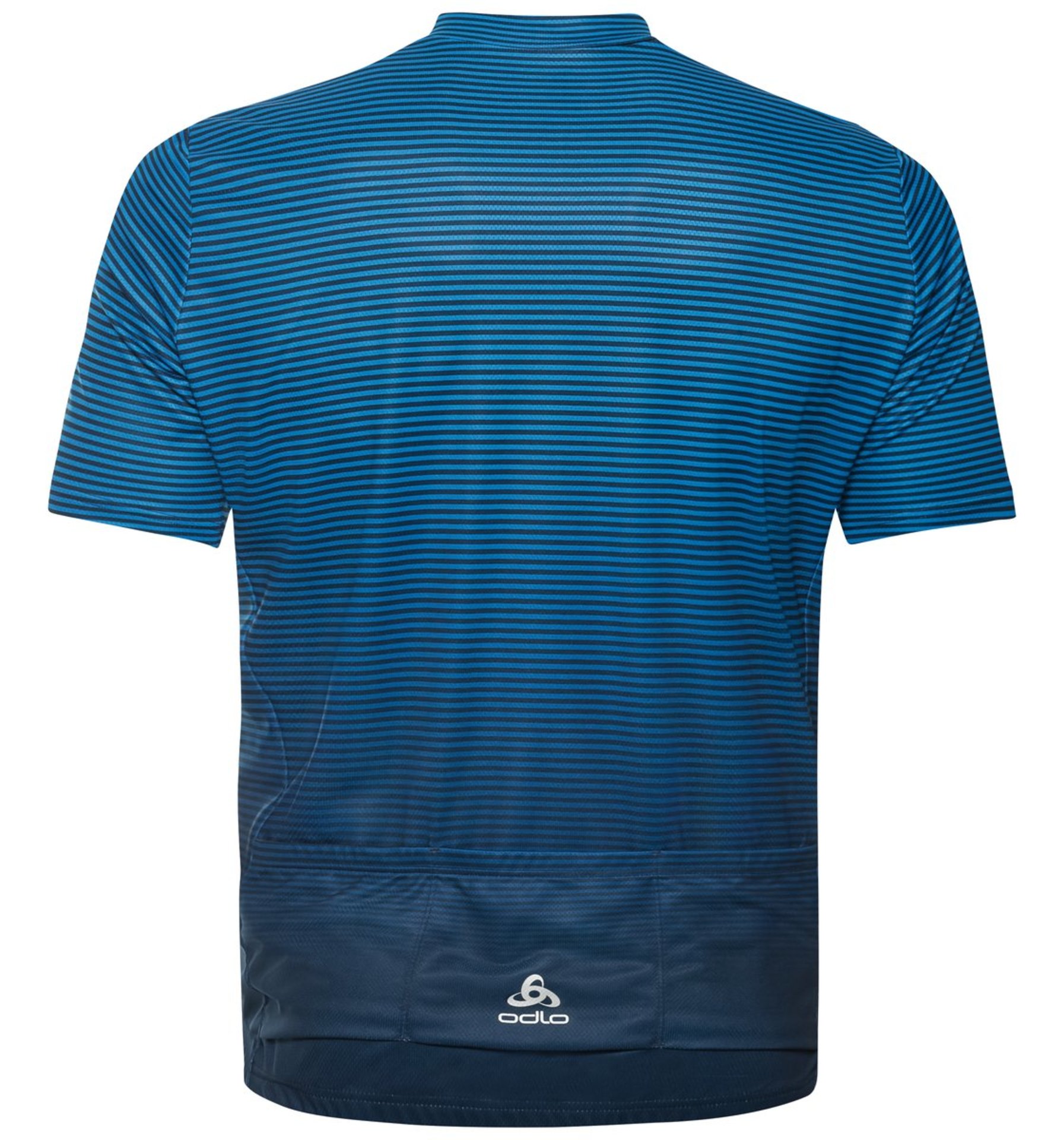 Odlo Essential Full Zip Fietsshirt Korte Mouwen Blauw/Donkerblauw Heren