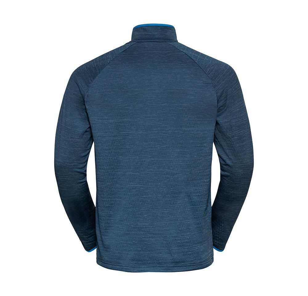 Odlo Run Easy Warm Midlayer 1/2 Zip Hardloopshirt Lange Mouwen blauw 