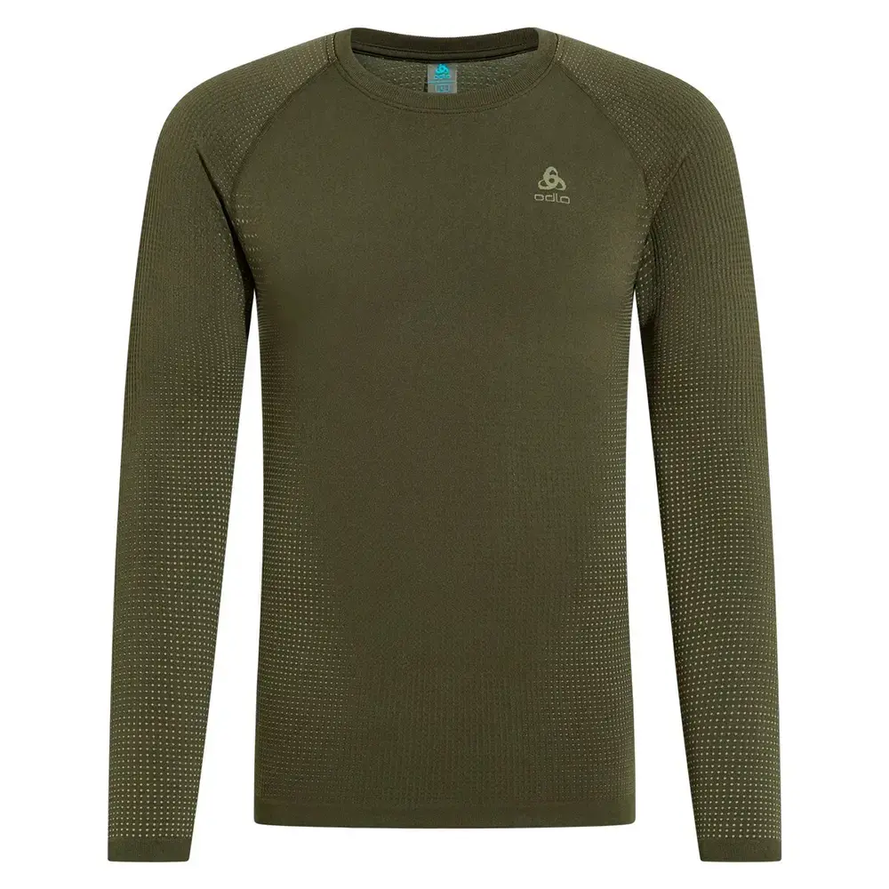 Odlo Performance Warm Eco Crew Thermoshirt Lange Mouwen Groen Heren