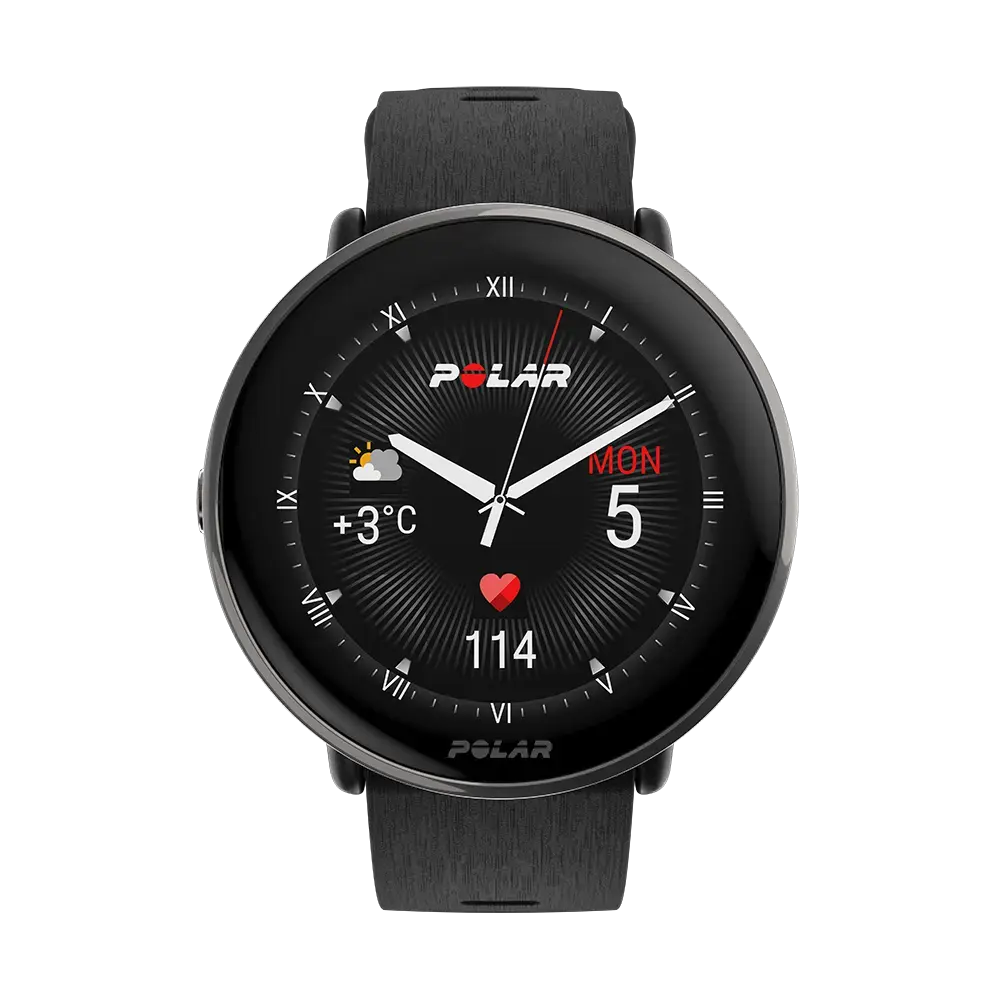 Polar Ignite 3 Titanium Silicone Sporthorloge Zwart S-L