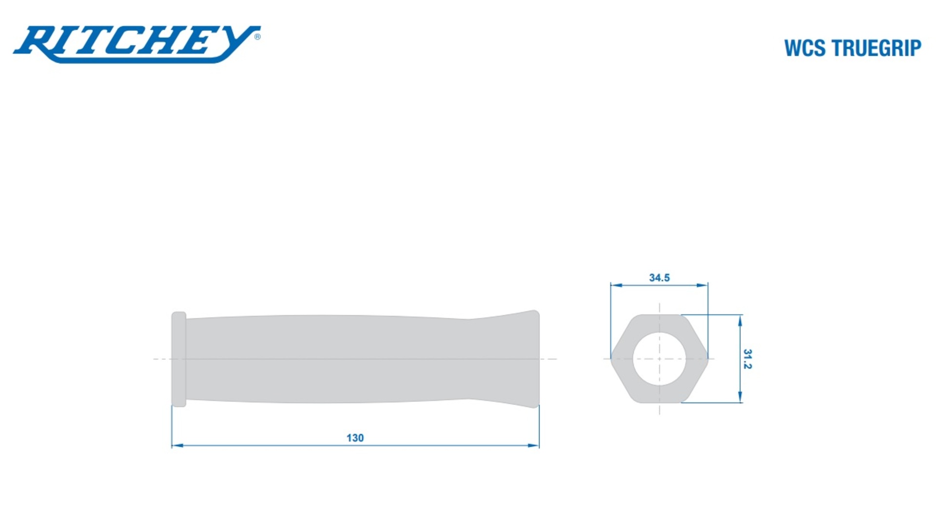 Ritchey WCS Truegrip Handvatten 130/31.2-34.5mm Lichtblauw