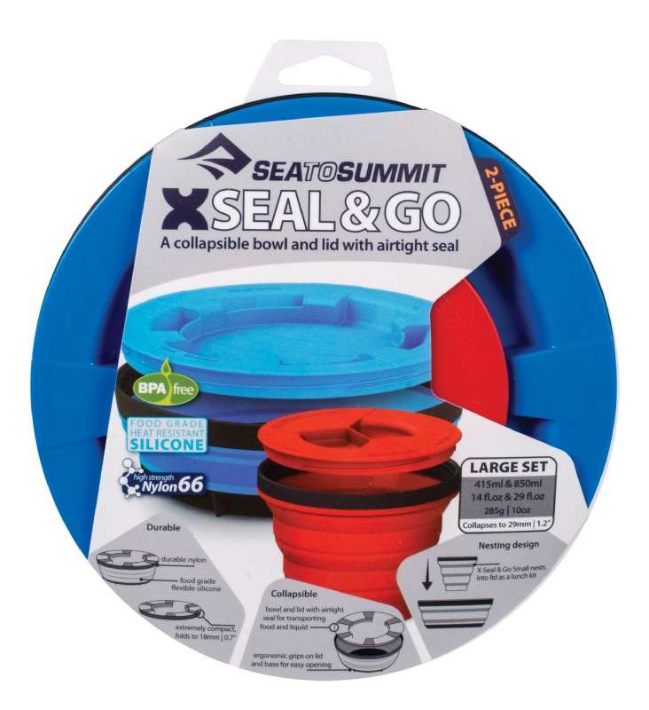 Sea To Summit X-Seal & GO Campingservies Inklapbaar Large Blauw/Rood