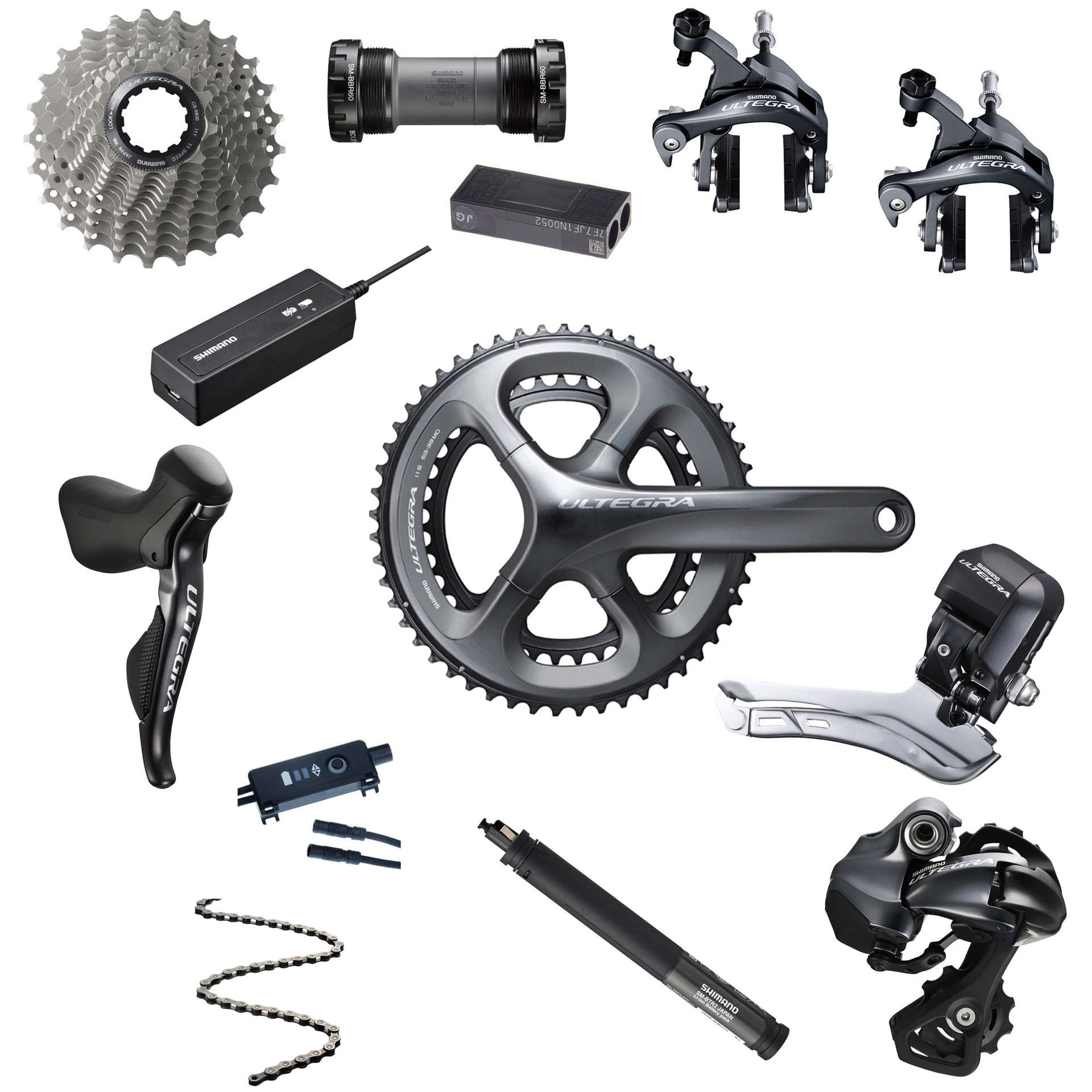 Shimano Groepset 6870 Ultegra DI2 Intern Dubbel Inclusief Crank