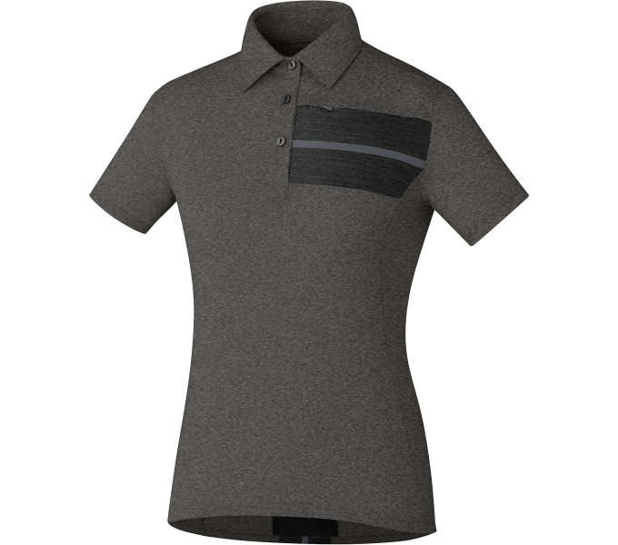 Shimano Transit Polo Korte Mouwen Grijs/Zwart Dames