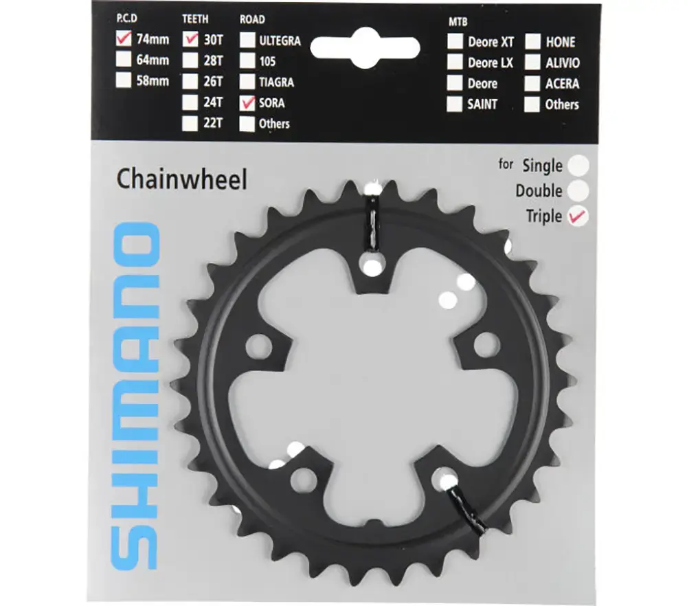 Shimano Acera FC-M391 Triple Kettingblad met Beschermer Zwart 9 Speed Shimano Acera FC-M391 Triple Kettingblad met Beschermer Zwart 9 Speed
