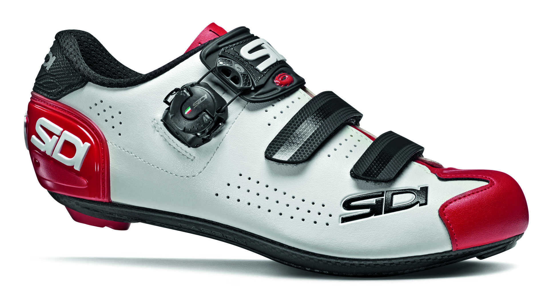 Sidi Alba 2 Wielrenschoenen Wit/Zwart/Rood Heren koop je bij Futurumshop.nl