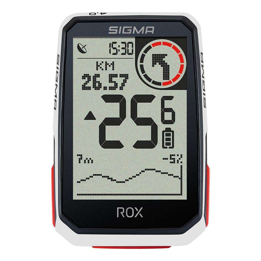 Sigma Sport ROX 4.0 Top Mount GPS Fietscomputer Met Hartslagband Wit