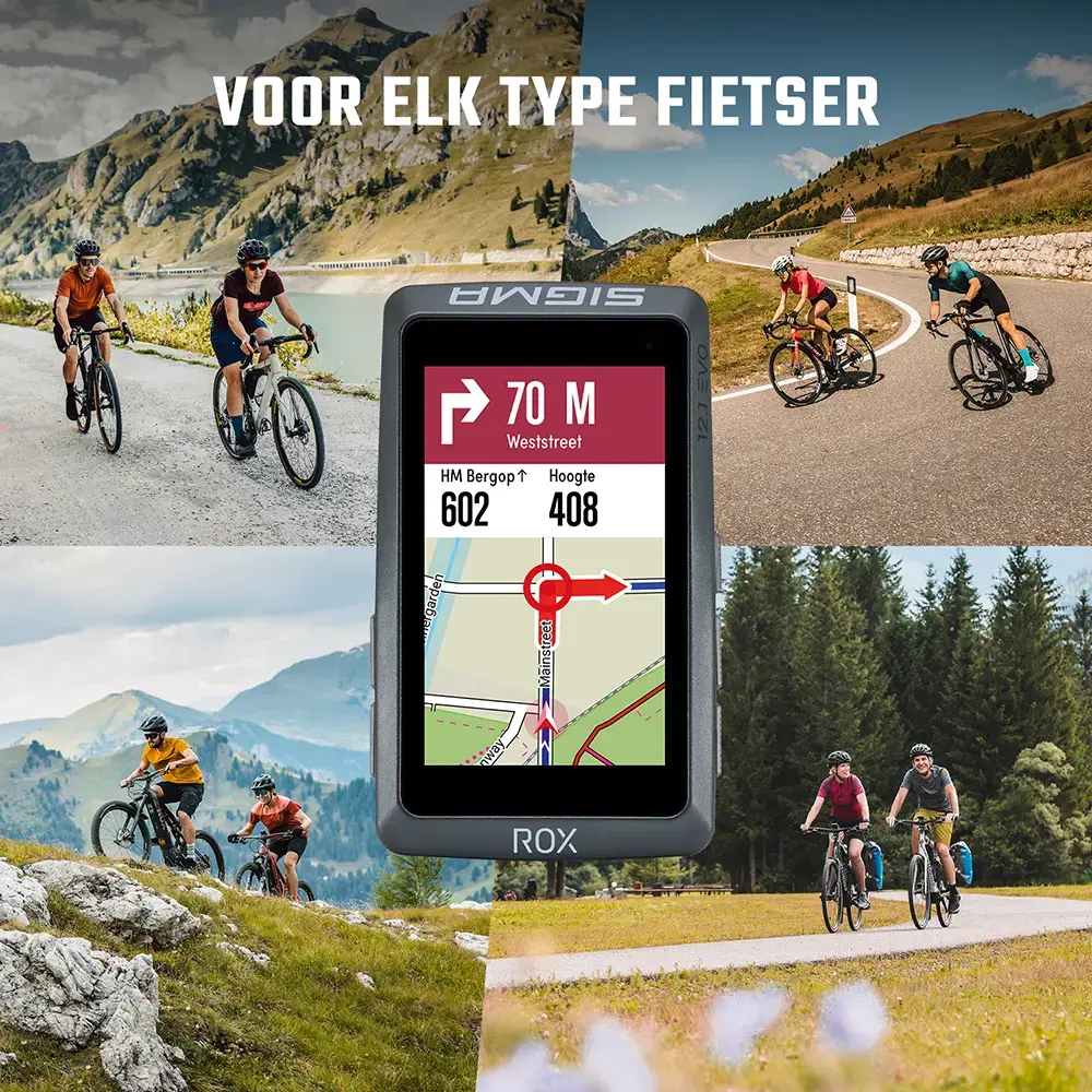 Sigma Sport ROX 12.1 EVO GPS Fietscomputer Bundel Grijs