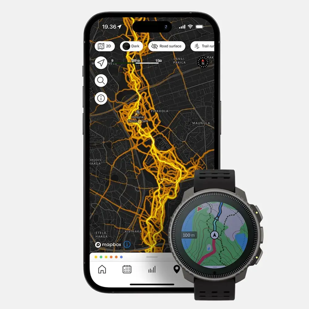 Vertical Titanium Solar GPS Sporthorloge Zwart