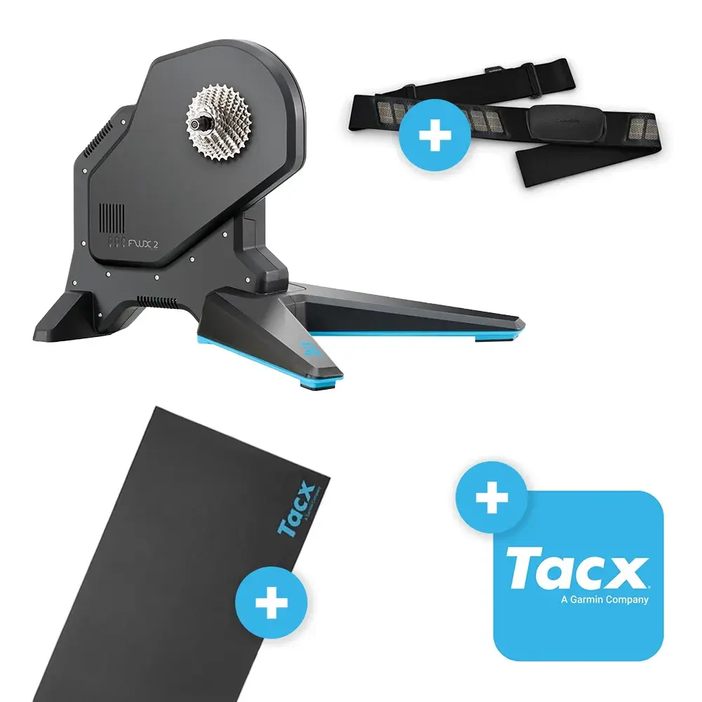 Tacx Flux 2 Smart Trainer HRM Dual Trainermat 6 Maanden Tacx Premium