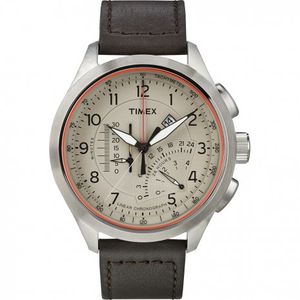 Timex IQ Linear Indicator Chronograph Horloge Lichtbruin