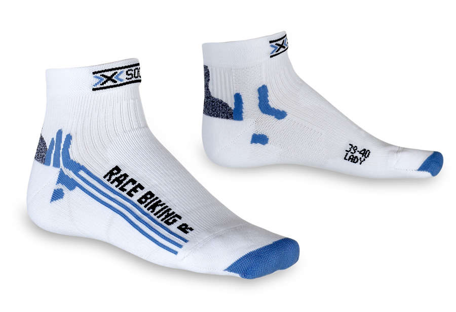 X-Socks Bike Racing Fietssokken Wit/Blauw Dames