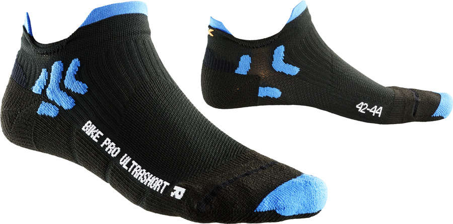 X-Socks Biking Pro Ultrashort Fietssokken Zwart/Blauw