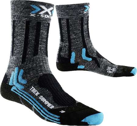 X-Socks Trekking Summer Sokken Grijs/Zwart/Blauw Dames