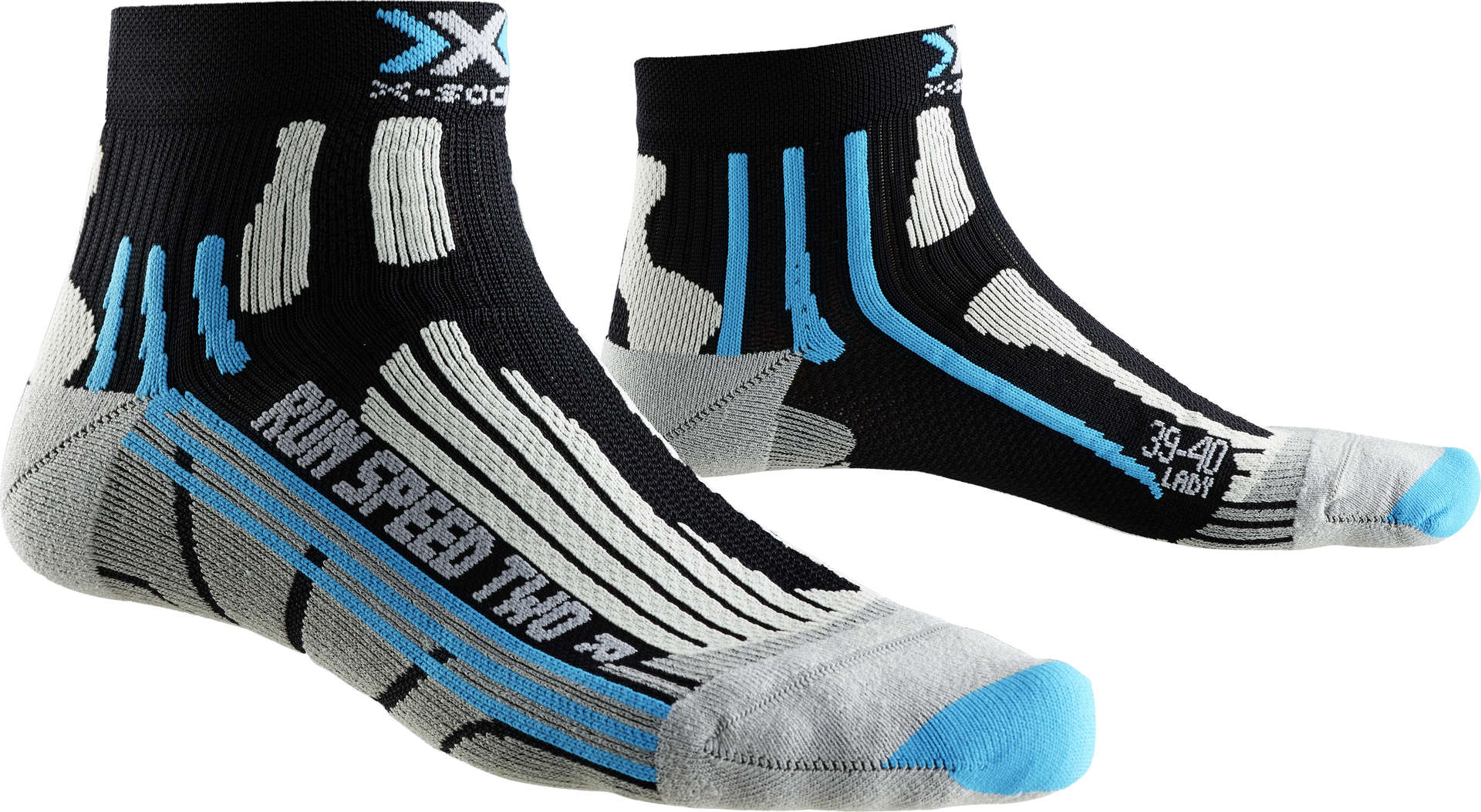 X-Socks Run Speed Two Hardloopsokken Zwart/Blauw Dames