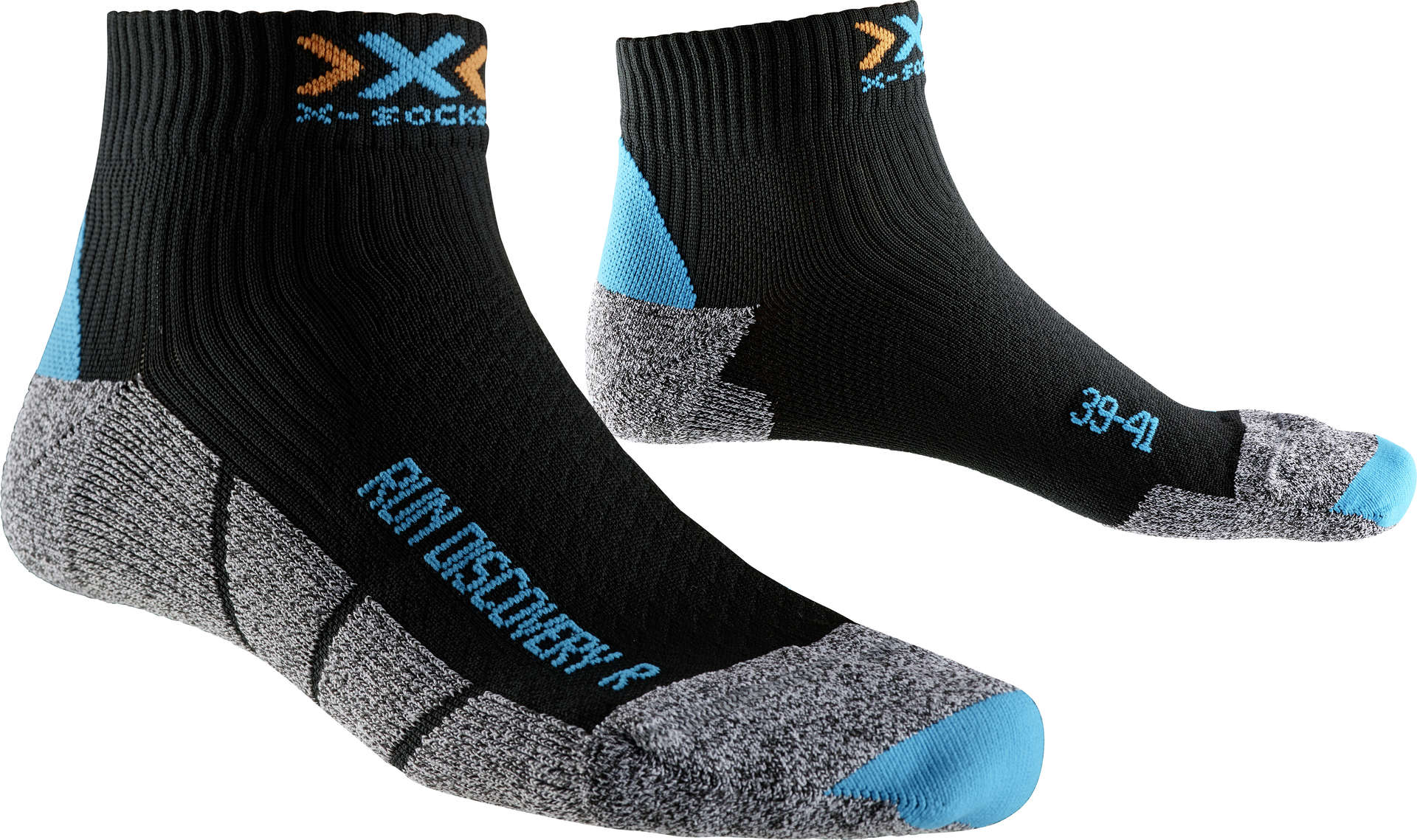 X-Socks Run Discovery New Hardloopsokken Zwart/Grijs/Blauw Dames