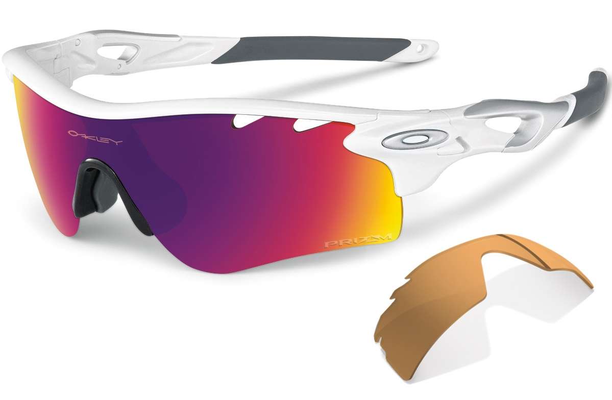 Oakley Radarlock Path Sport Zonnebril Wit Prizm Road/Persimmon Lens