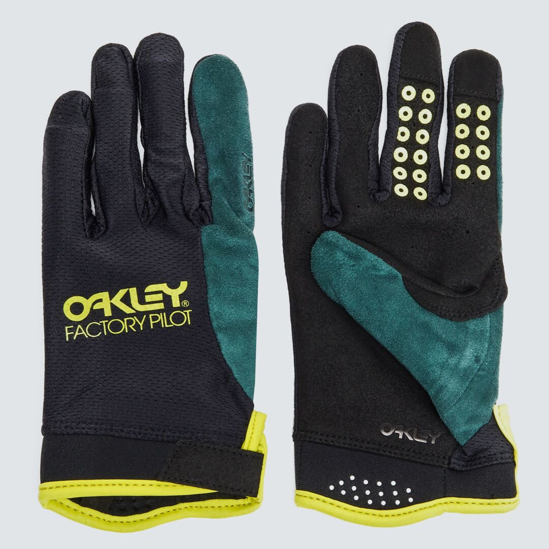 Oakley All Mountain MTB Fietshandschoenen Zwart/Geel/Groen