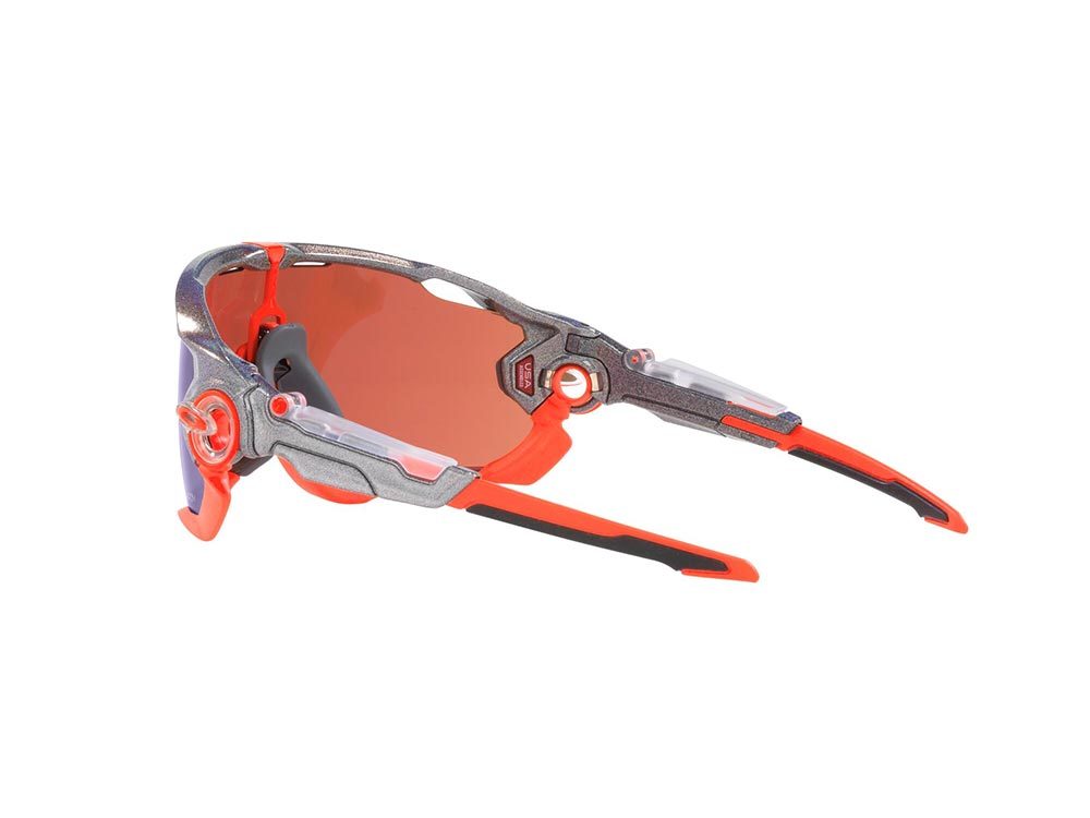 Oakley Jawbreaker Fietsbril Prizm Snow Sapphire Lens Zilver/Oranje koop je bij