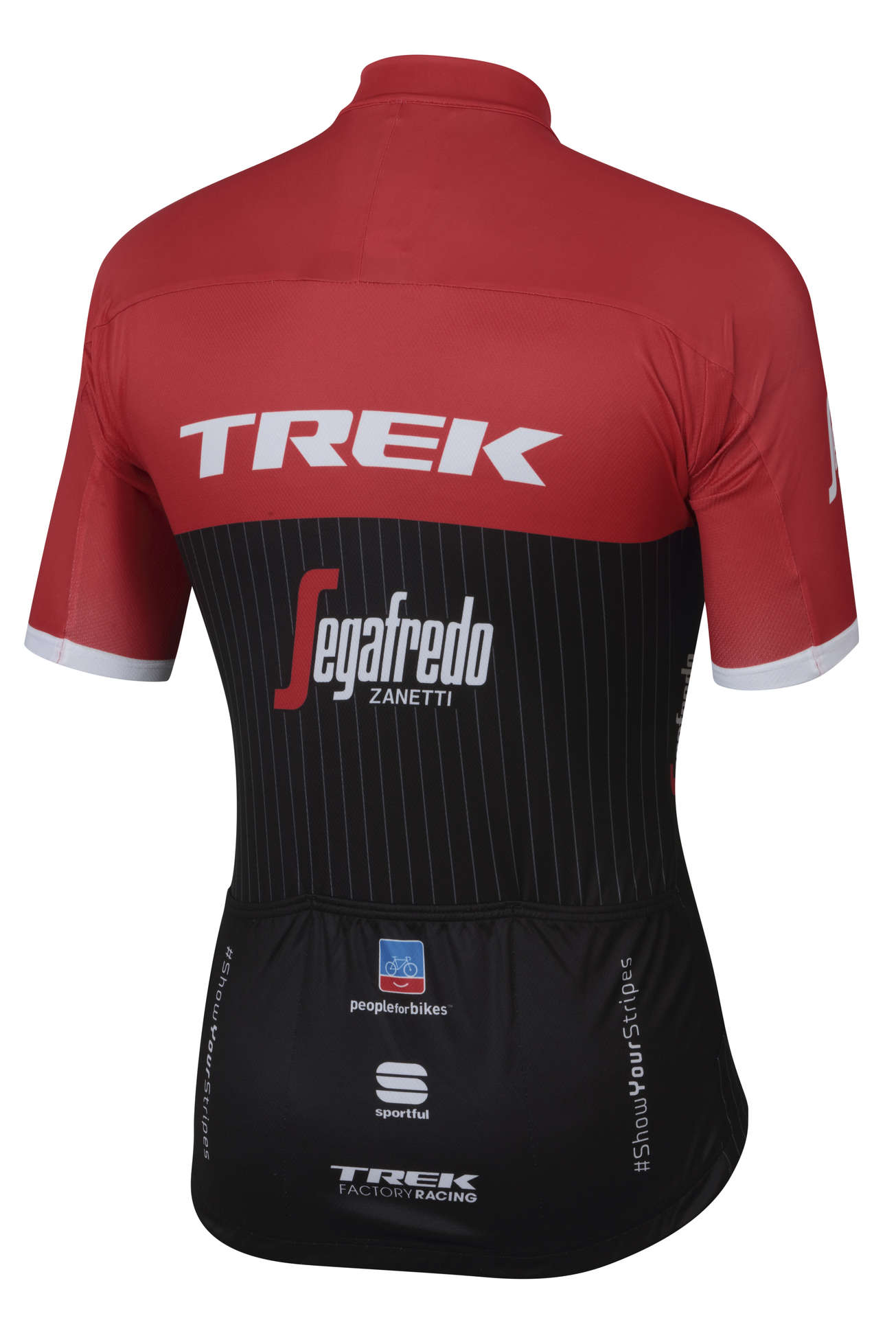 Sportful Trek-Segafredo BodyFit Fietsshirt Korte Mouwen Zwart/Rood/Wit