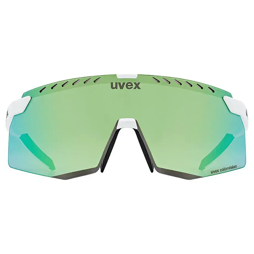 Uvex Pace Stage CV Sport Zonnebril Mat Wit met Mirror Green Lens
