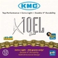 KMC X10EL 10 speed Extra Light TI-N Fietsketting Goud