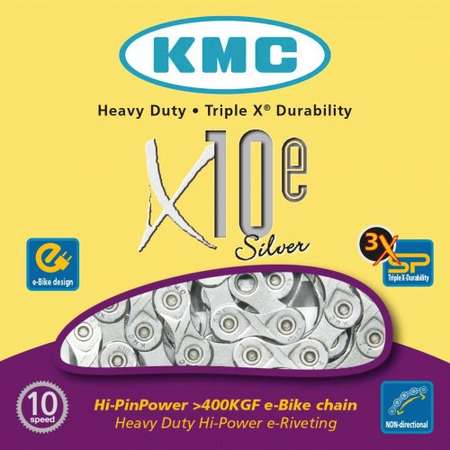 KMC X10e E-Bike Fietsketting Zilver 10 Speed