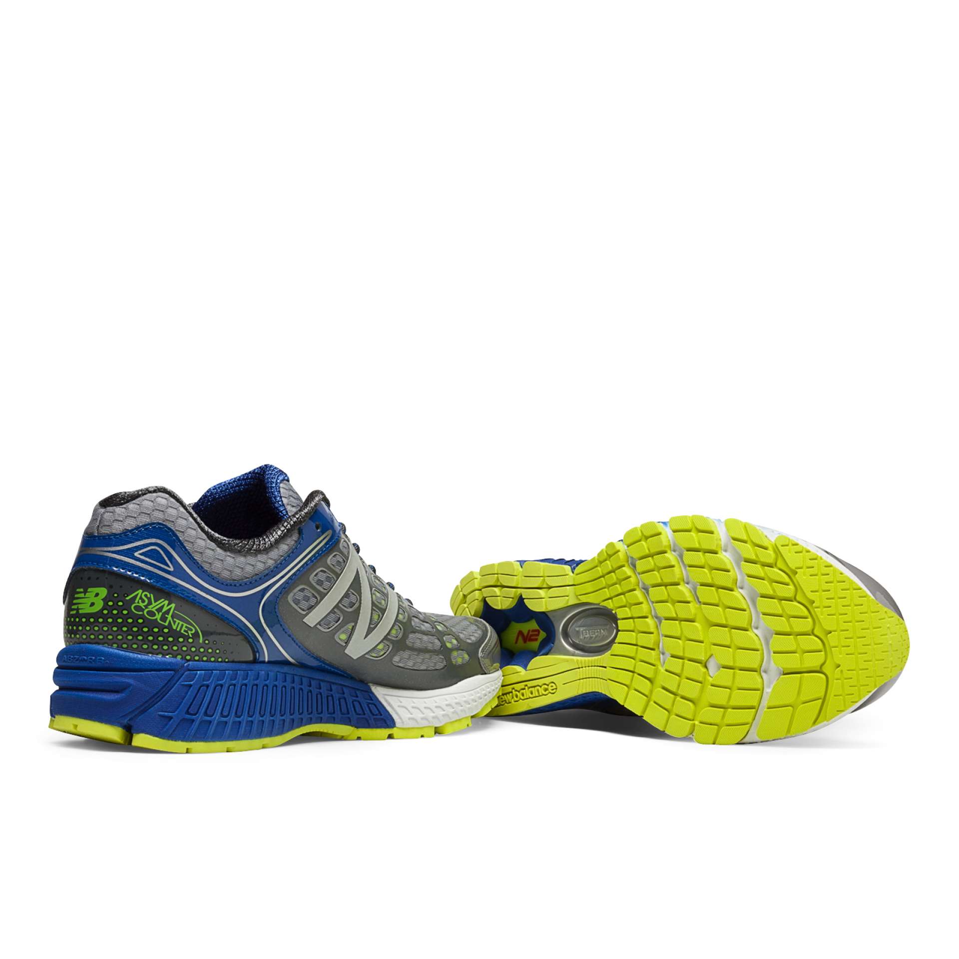 New Balance Hardloopschoenen Grijs/Blauw/Geel Heren koop Futurumshop.nl