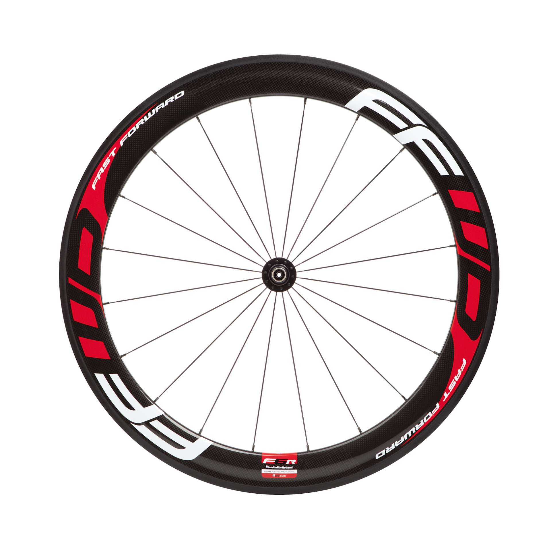 Fast Forward F6R Full Carbon Clincher Wielset Rood/Wit met FFWD Naaf