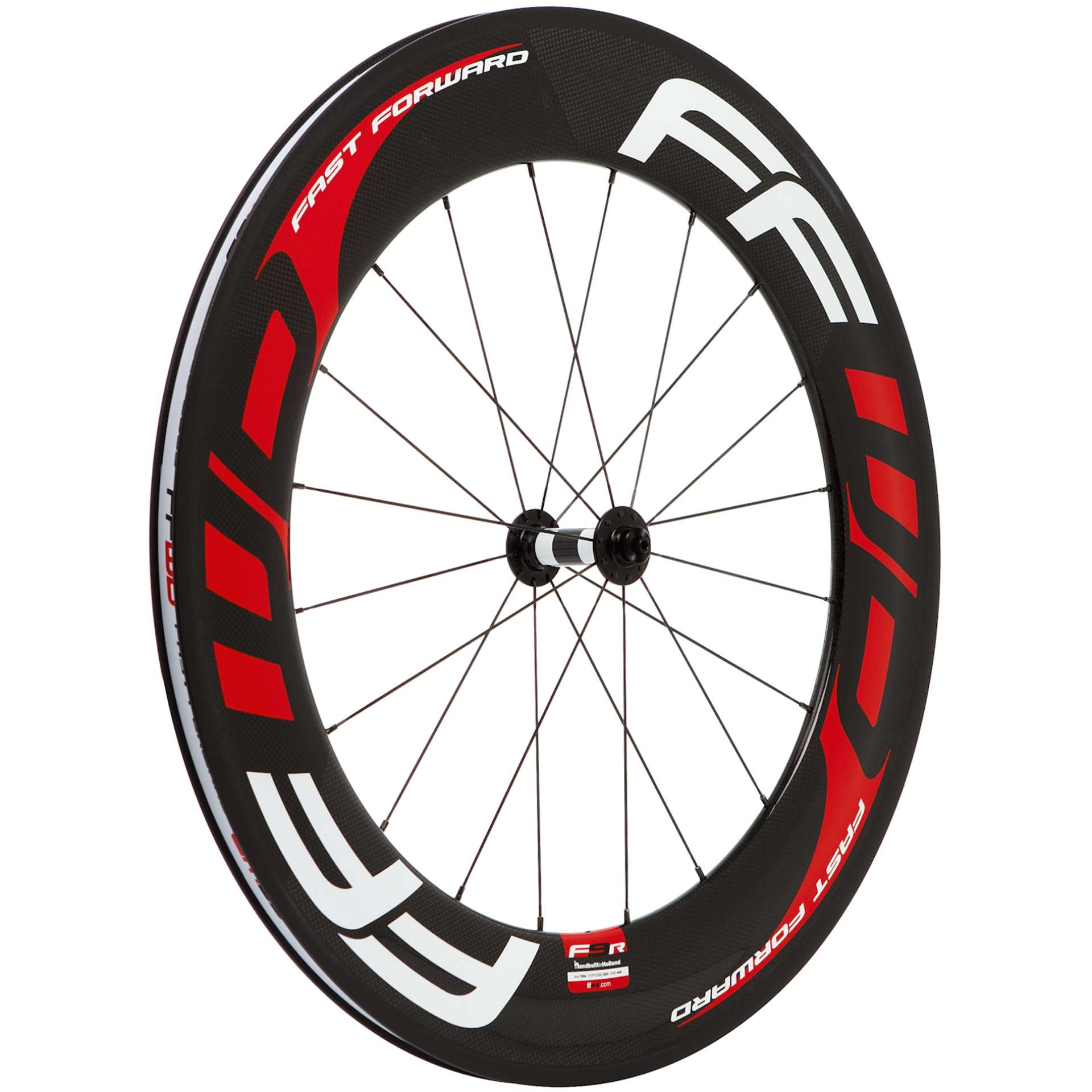 Fast Forward F9R Full Carbon Clincher Wielset Rood/Wit met FFWD Naaf