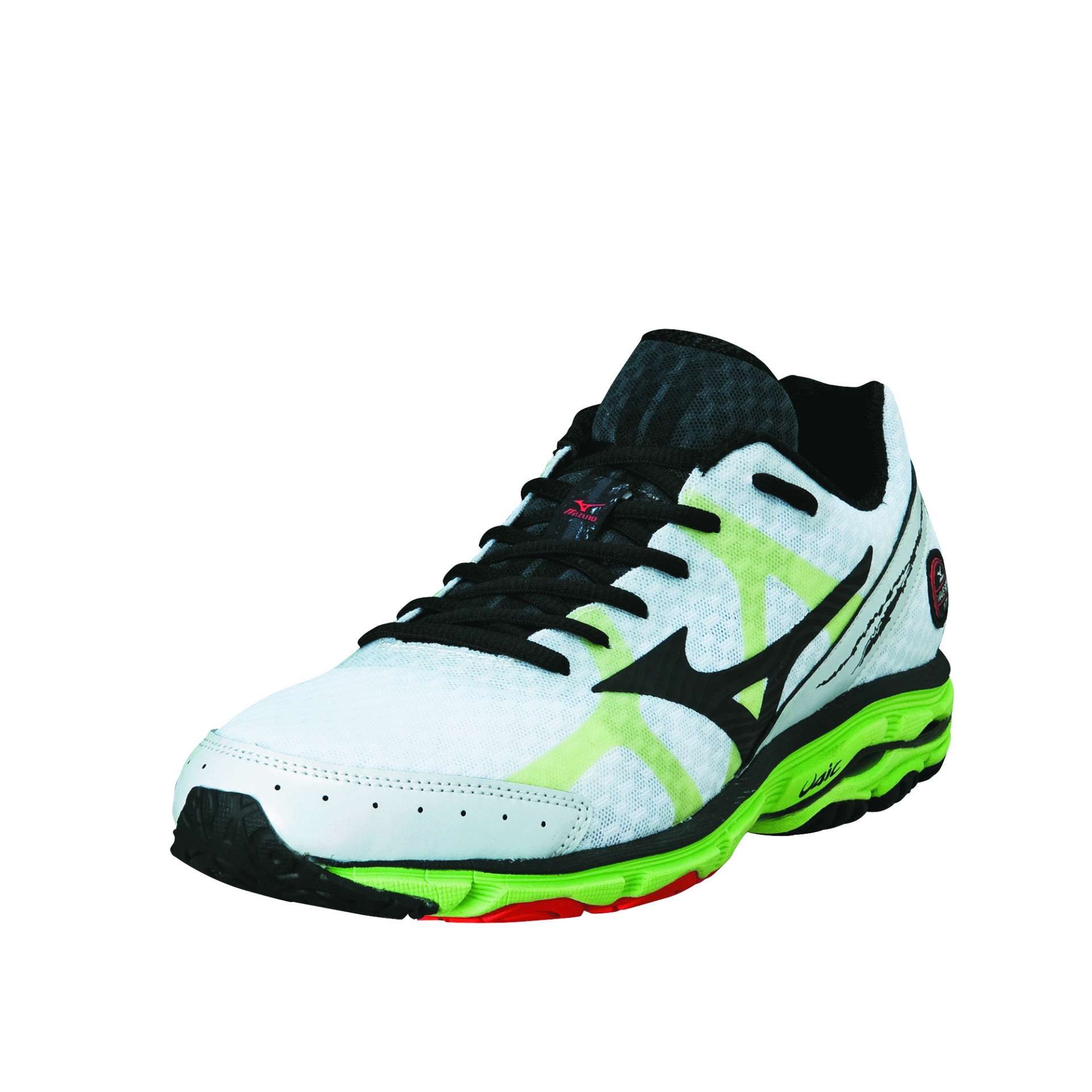 Mizuno Wave Rider 17 Hardloopschoenen Wit Zwart Groen Heren koop je bij Futurumshop