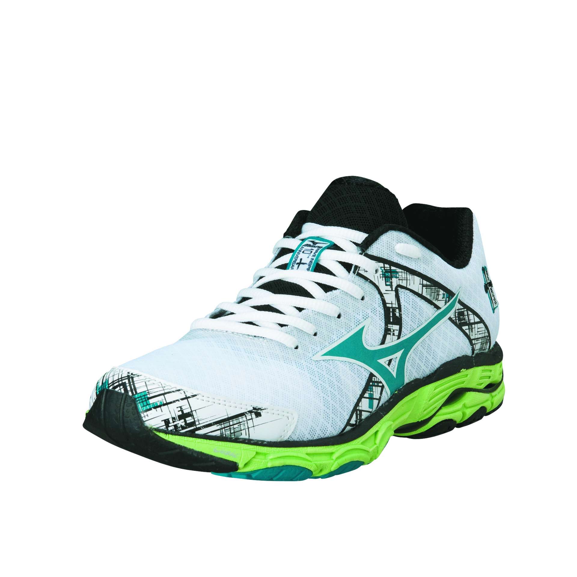 Wave Inspire 10 2A smal Hardloopschoenen Wit Groen Dames