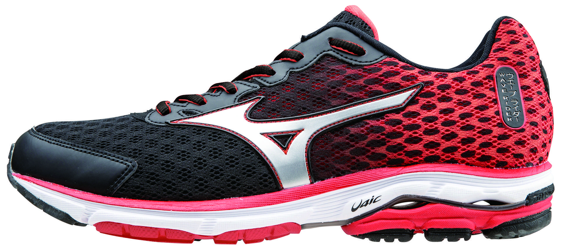 Mizuno Wave Rider 18 Hardloopschoenen Zwart Zilver Oranje Heren koop je bij Futurumshop