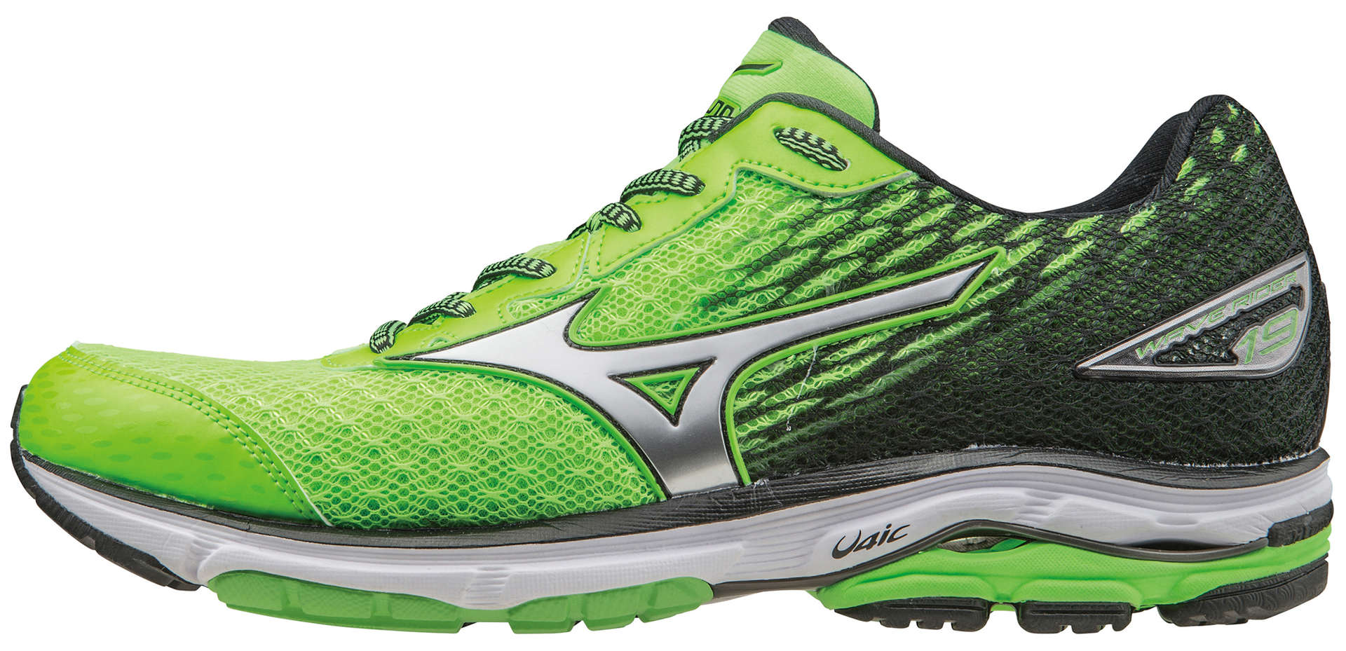 Mizuno Wave Rider 19 Hardloopschoenen Groen/Zwart Heren