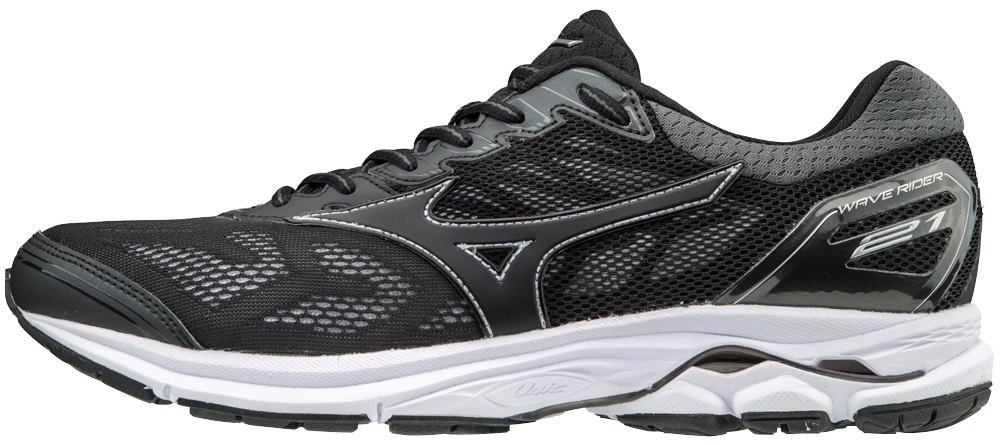 Mizuno Wave Rider 21 Hardloopschoenen Zwart/Zilver Heren