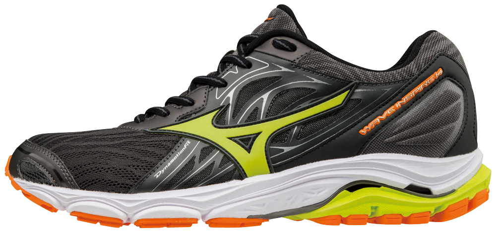 Mizuno Wave Inspire 14 Hardloopschoenen Grijs Geel Oranje Heren