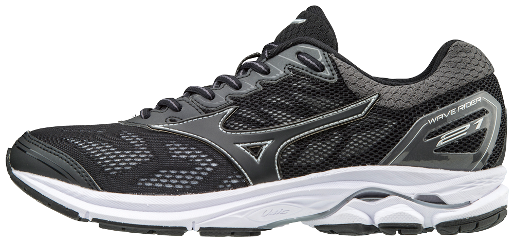 Mizuno Wave Rider 21 Hardloopschoenen Zwart/Zilver Dames