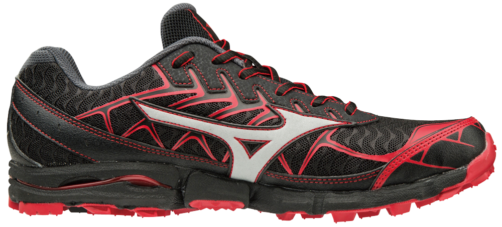 Mizuno Wave Hayate 4 Trail Hardloopschoenen Zwart/Rood/Zilver Heren