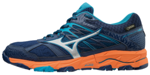 Mizuno Wave Mujin 5 GTX Trail Hardloopschoenen Paars Zilver Oranje Dames koop je bij Futurumshop