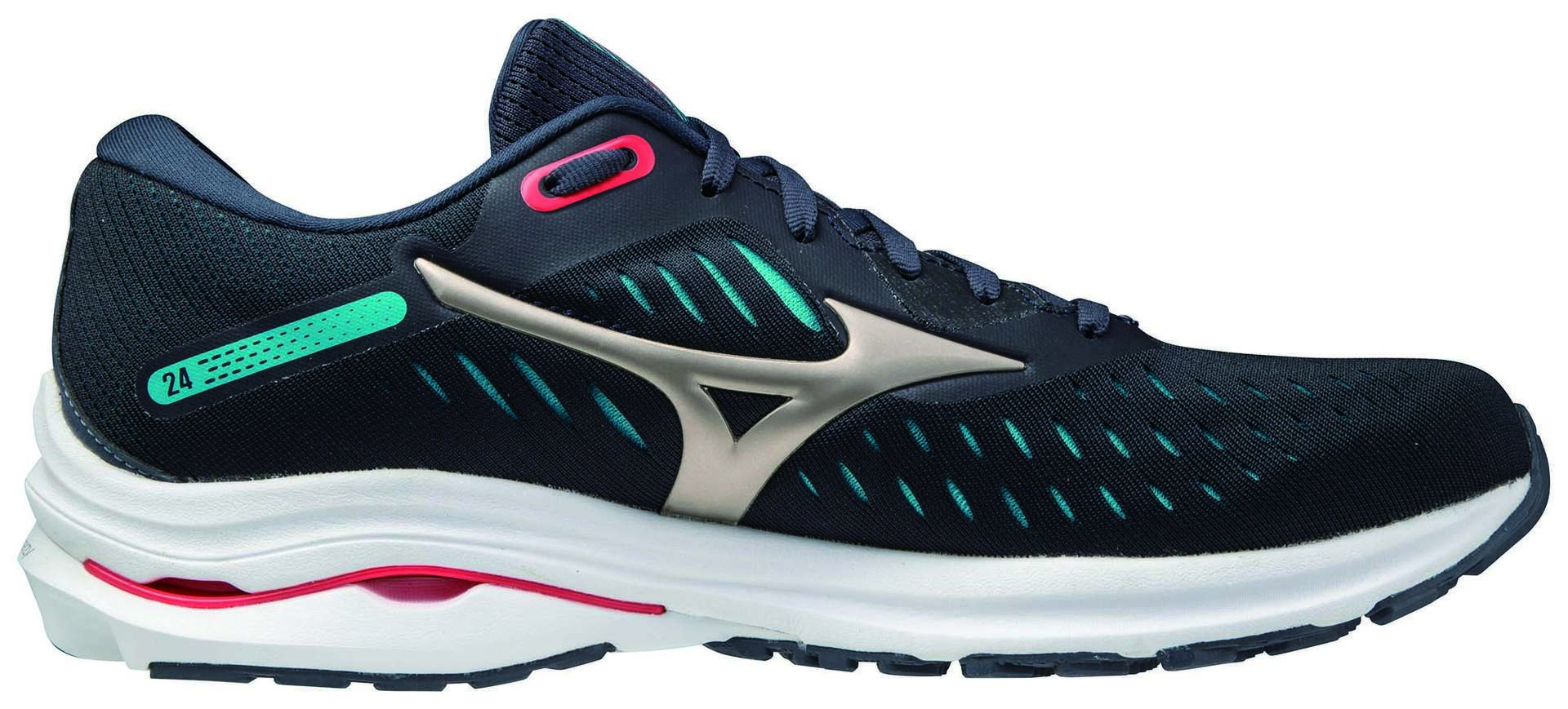 Mizuno Wave Rider 24 Hardloopschoenen Zwart Rood Blauw Heren koop je bij Futurumshop