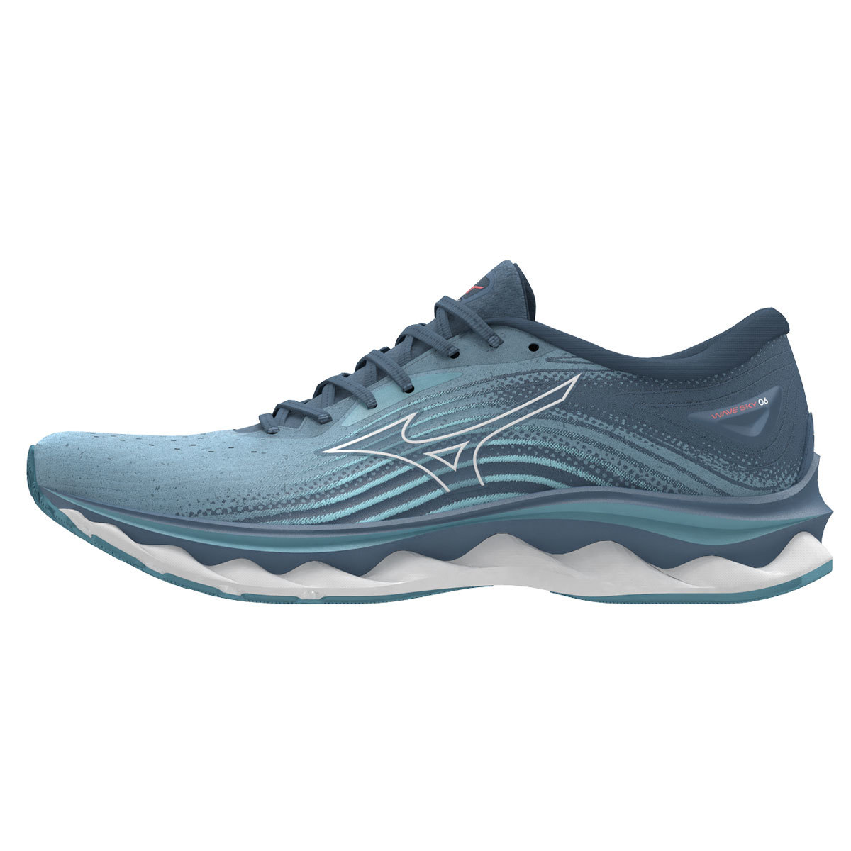 Mizuno Wave Sky 6 Hardloopschoenen Lichtblauw/Wit/Blauw Dames