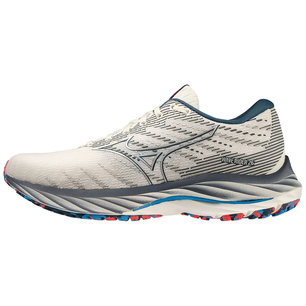 Mizuno Wave Rider 26 Hardloopschoenen Wit/Zilver/Blauw Dames