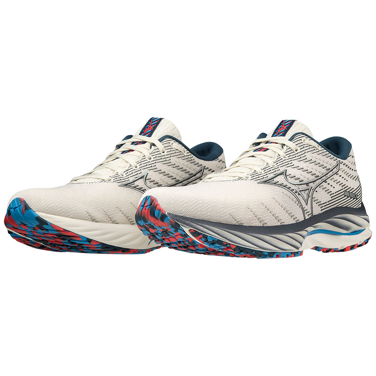 Mizuno Wave Rider 26 Hardloopschoenen Wit/Zilver/Blauw Dames