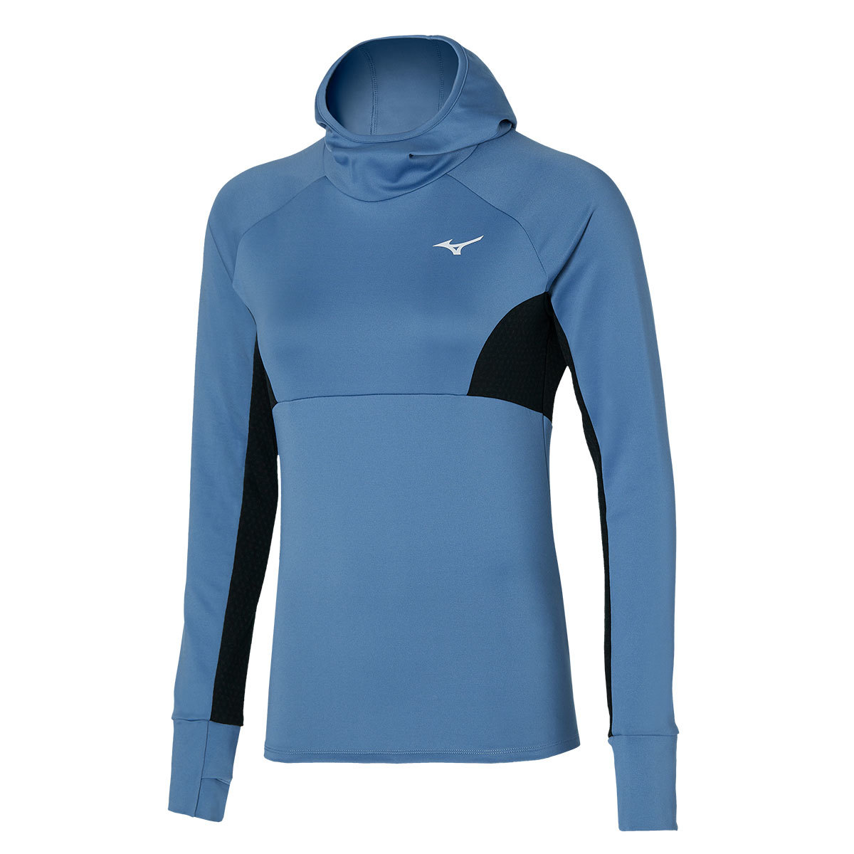 Mizuno Warmalite Hooded Hardloopshirt Lange Mouwen Blauw/Zwart Dames