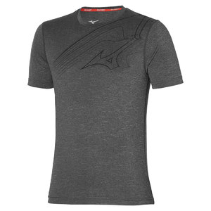 Mizuno Core Graphic Run Hardloopshirt Korte Mouwen Grijs Heren