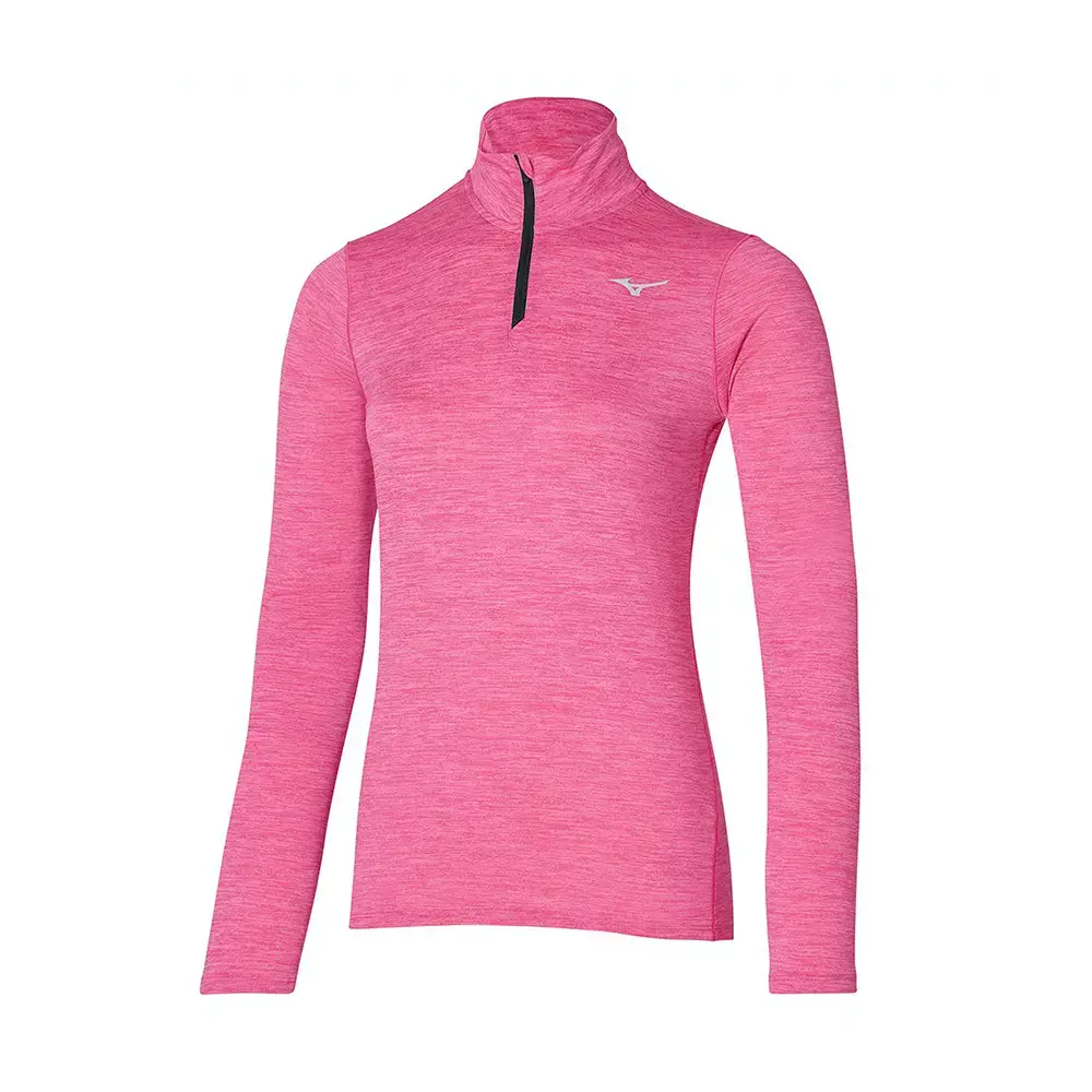 Mizuno Impulse Core HZ Hardloopshirt Lange Mouwen Roze Dames