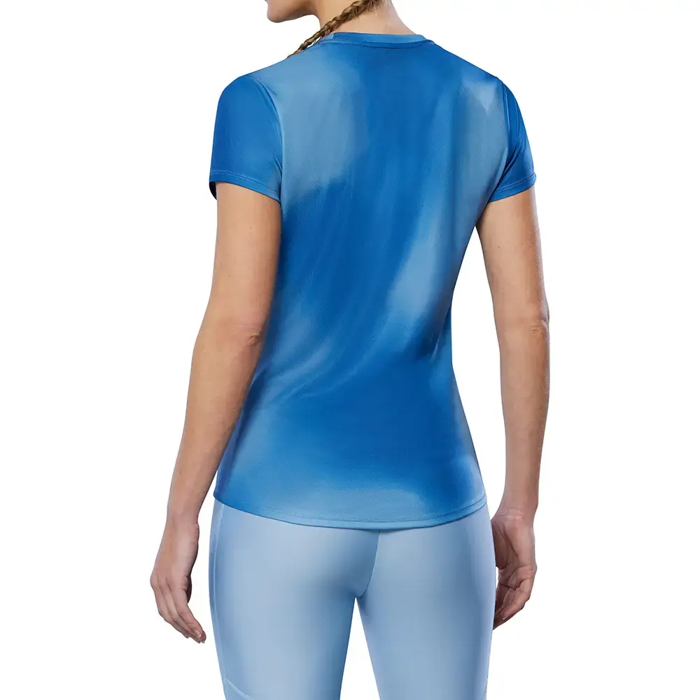 Mizuno Impulse Core Graphic Hardloopshirt Korte Mouwen Blauw Dames