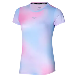 Mizuno Impulse Core Graphic Hardloopshirt Korte Mouwen Paars/Roze Dames